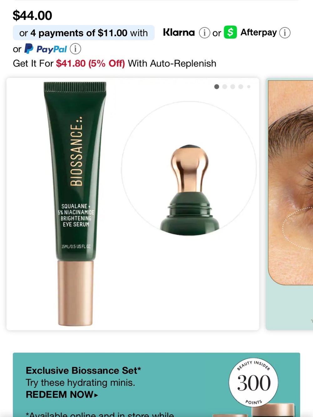 Biossance Green & Gold Eye Serum Primer